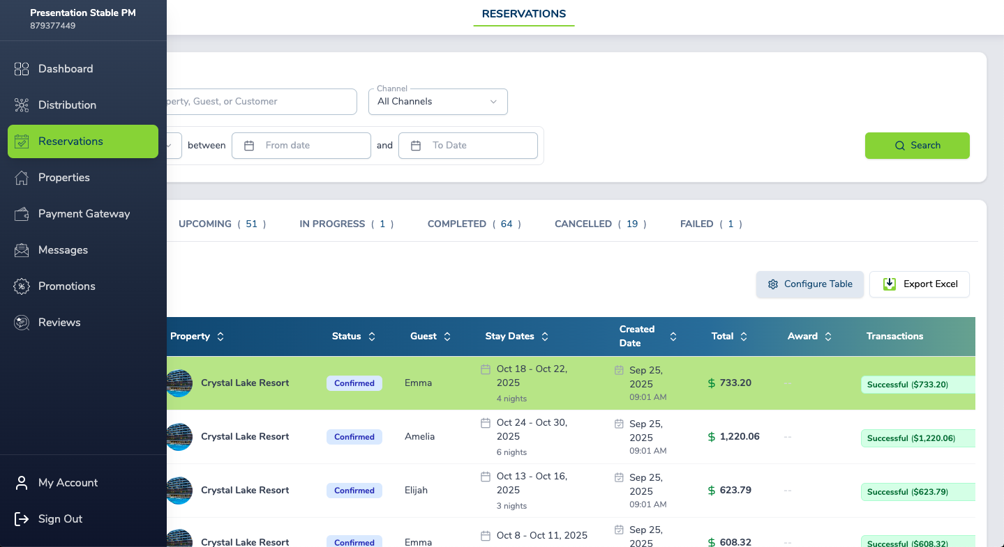 Clarity report (reservations)
